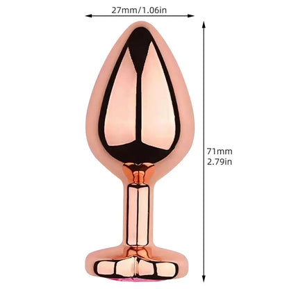 HeartLuxe Rose Gold Crystal Anale Parels Buttplug - Metalen Prostaat Massager - ButtPlugsLovers