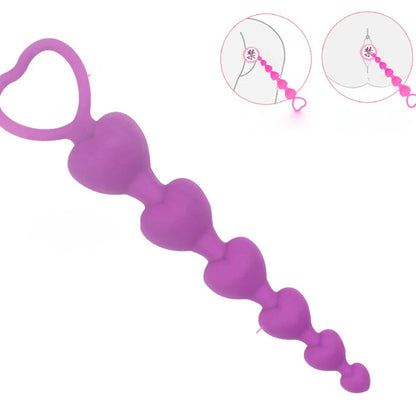 HeartBeads Silicone Buttplug - ButtPlugsLovers