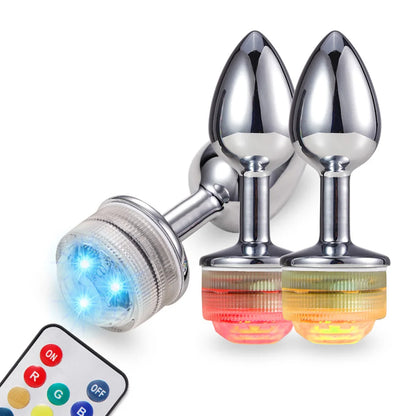 LumiPulse Draadloze Metalen Anale Buttplug met LED - ButtPlugsLovers