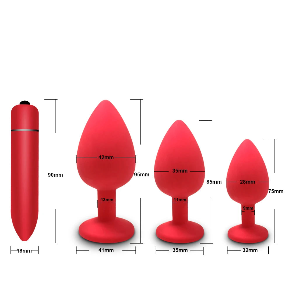 DoubleVibe Set - Double Sensational Buttplugs M+Vibrator - ButtPlugsLovers