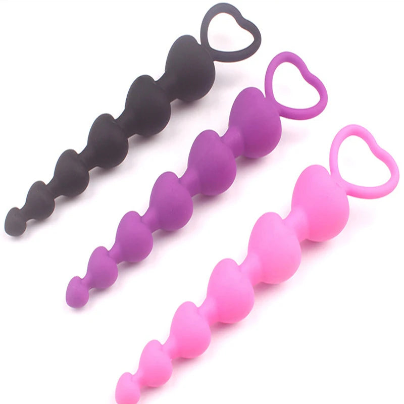 HeartBeads Silicone Buttplug - ButtPlugsLovers