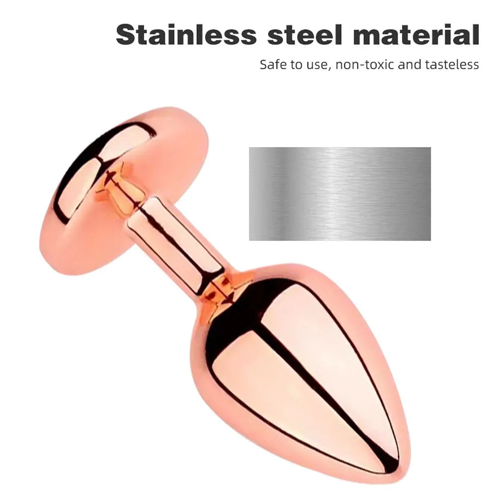 HeartLuxe Rose Gold Crystal Anale Parels Buttplug - Metalen Prostaat Massager - ButtPlugsLovers