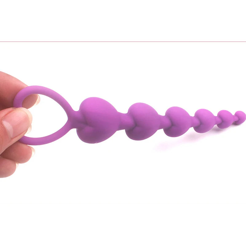 HeartBeads Silicone Buttplug - ButtPlugsLovers