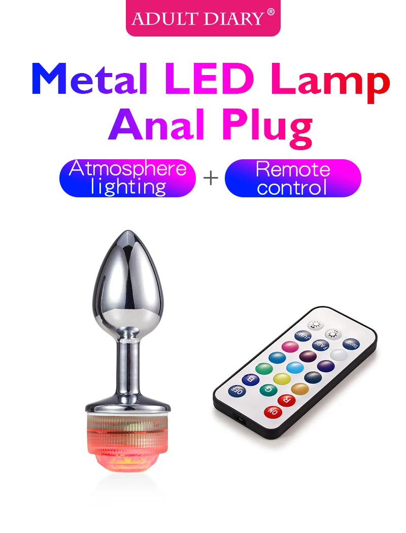 LumiPulse Draadloze Metalen Anale Buttplug met LED - ButtPlugsLovers