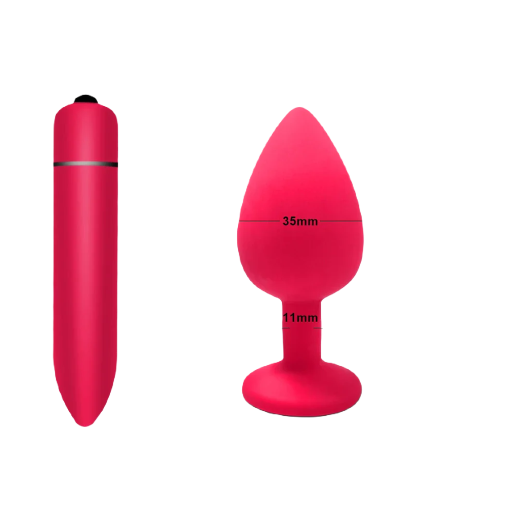 DoubleVibe Set - Double Sensational Buttplugs M+Vibrator - ButtPlugsLovers