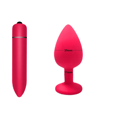 DoubleVibe Set - Double Sensational Buttplugs M+Vibrator - ButtPlugsLovers