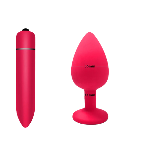 DoubleVibe Set - Double Sensational Buttplugs M+Vibrator - ButtPlugsLovers