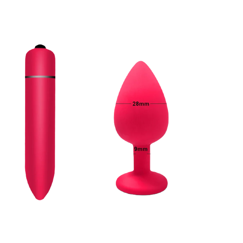 DoublePleasure Set - Sensational Buttplugs S+Vibrator - ButtPlugsLovers