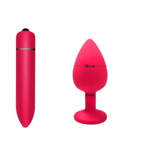 DoublePleasure Set - Sensational Buttplugs S+Vibrator - ButtPlugsLovers