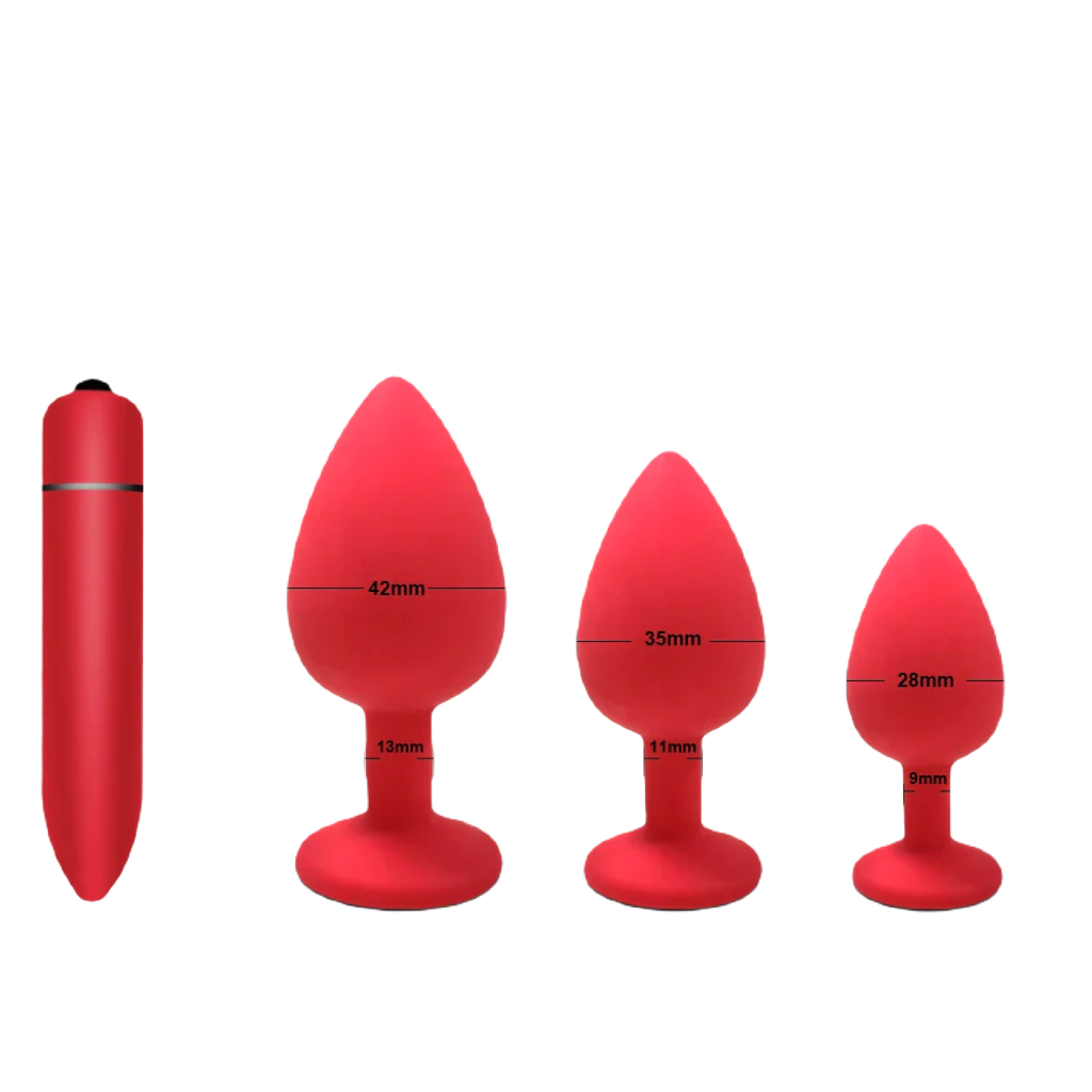 RedSations Buttplug Set - Ultiem Comfort S+M+L+Vibrator - ButtPlugsLovers