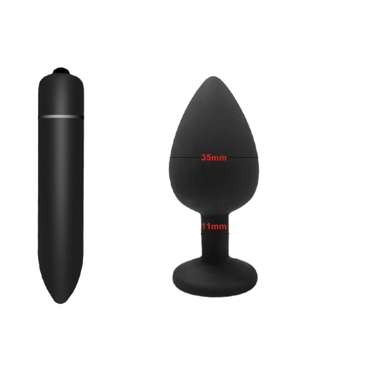 VibeQuad Pleasure Set - Combi Buttplugs M+Vibrator - ButtPlugsLovers